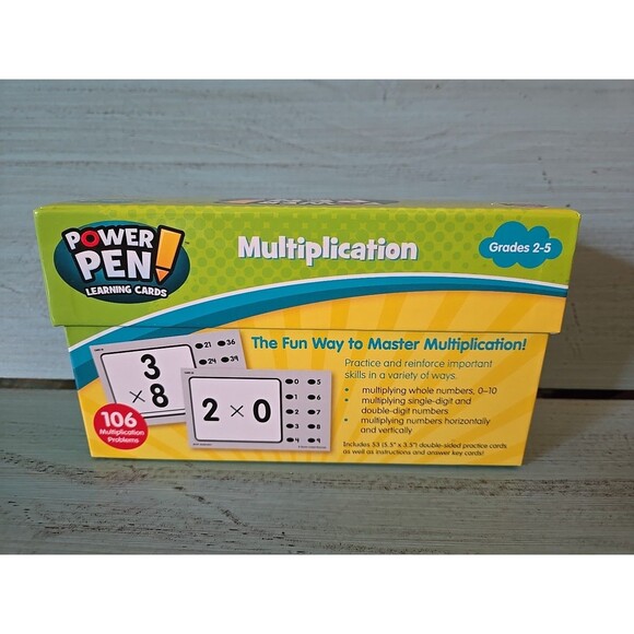 Power Pen Multiplication Learning Cards Grades 2-5 106 Multplication Problems - Picture 2 of 10